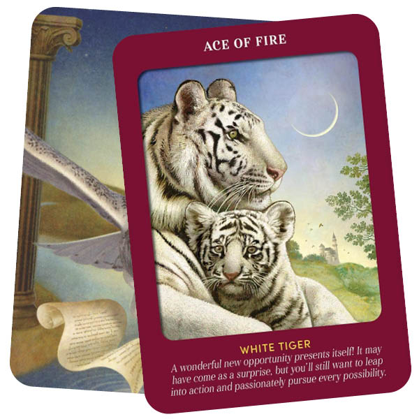 Animal Guides Tarot by Radleigh Valentine - White Tiger - Ace of Fire