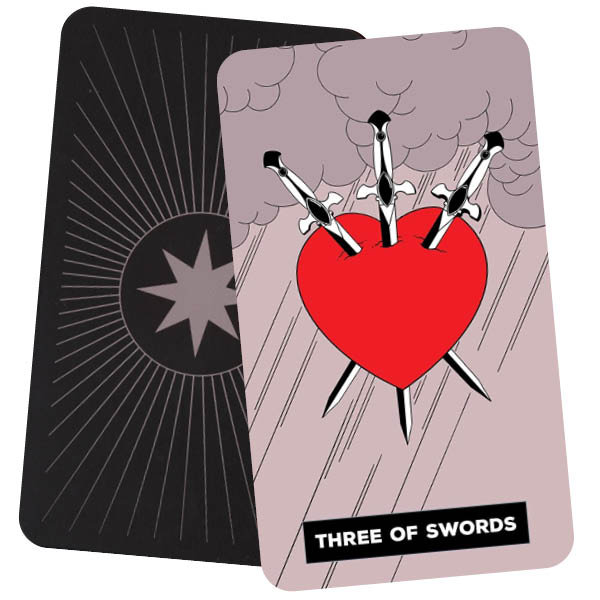 The Change Tarot - by Jessica Dore - Three of Swords