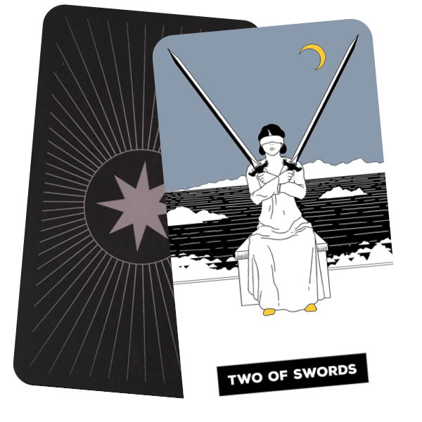 The Change Tarot - by Jessica Dore - Two of swords