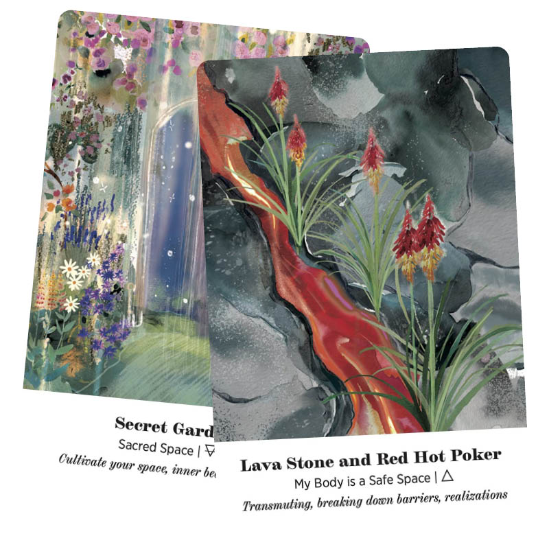 Earth Alchemy Oracle - Lava Stone and Red Hot Poker