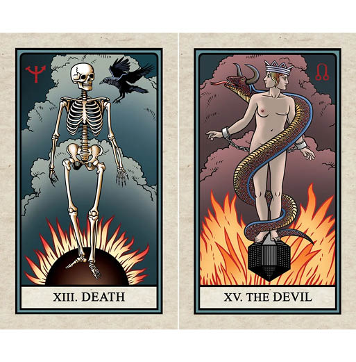 The Alchemical Tarot Reimagined - The pit of the Nigredo is represented by Death and the Devil