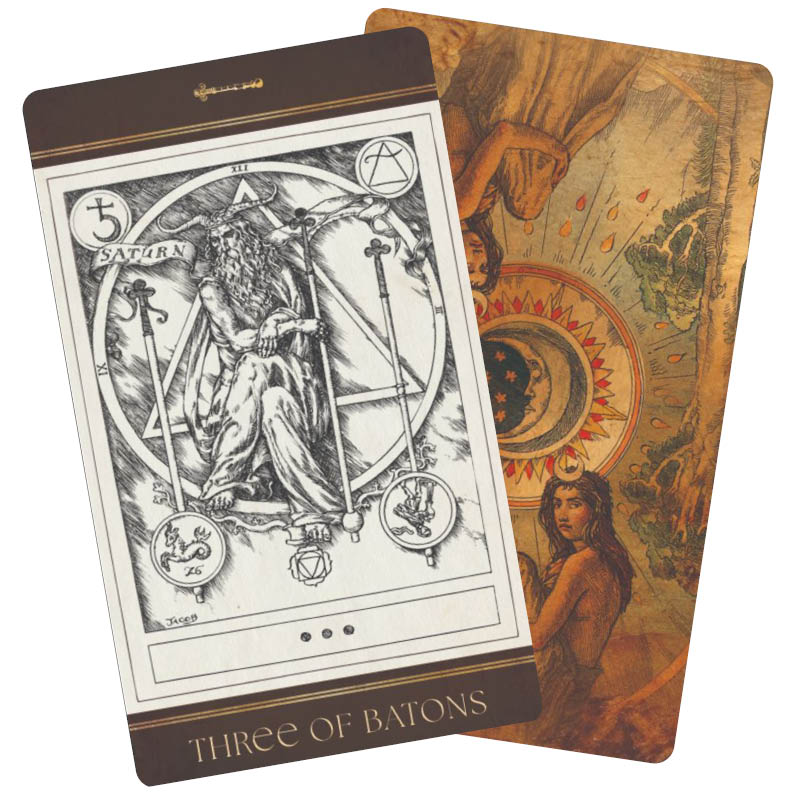 The Baddeley Tarot - Three of Batons
