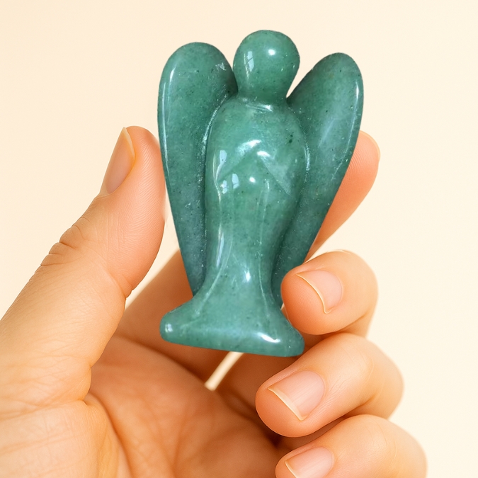 Green Aventurine Angel | Gentle growth and heart-centered clarity | Tarot.nl
