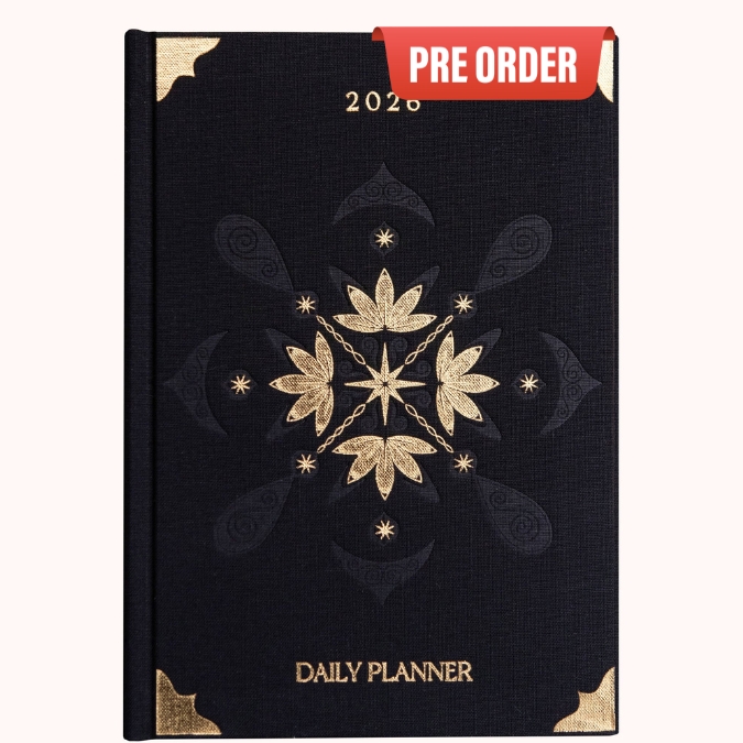 Black 2026 Daily Planner
