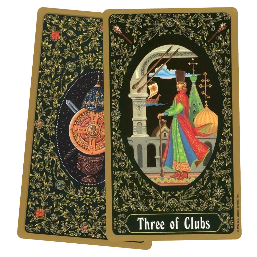 Russian Tarot of St. Petersburg Deck - three of clubs