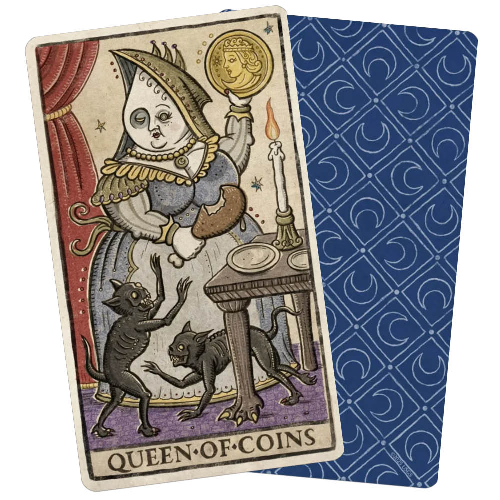 Trionfi Della Luna Tarot - Illustrated Pips Edition - Queen of Coins