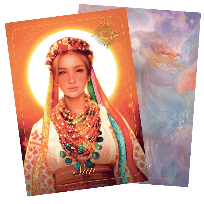 Tania Andrushko’s The Ukrainian Tarot pays tribute to Ukrainian folklore. Earth-toned symbolic illustrations reflect myths and rituals, all within a classic tarot structure. Perfect for readers drawn to cultural, symbolic, and traditional narratives.