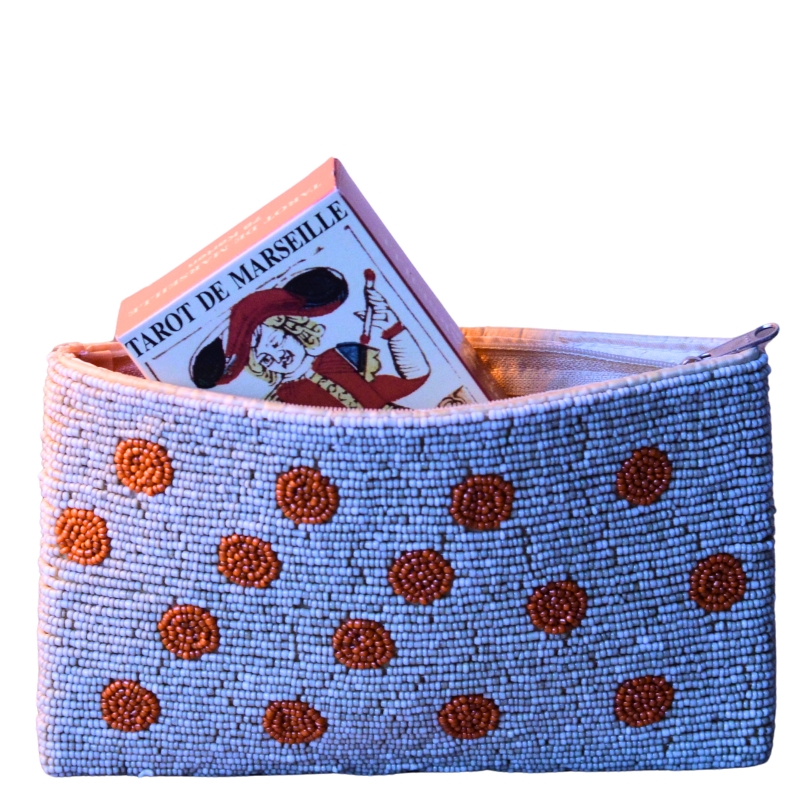 Kralentasje – Zand met oranje stippen