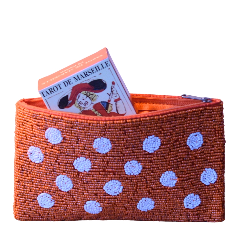 Kralentasje – Oranje met witte stip