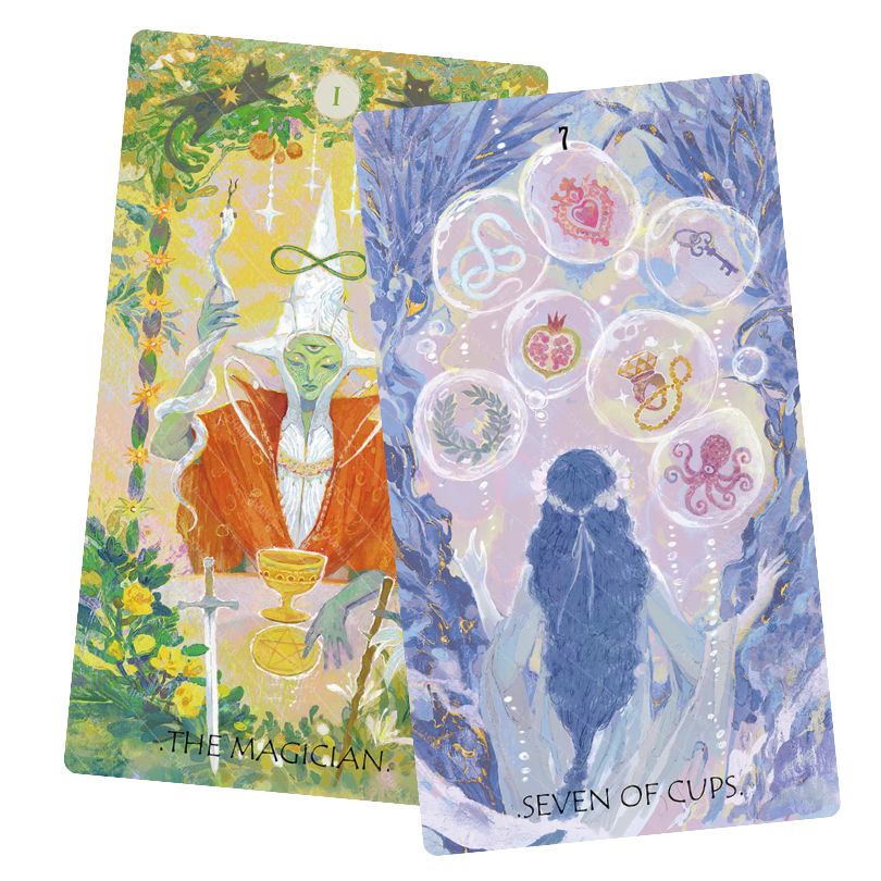 The Whisper of Stars and Garden Tarot - Seven of cups