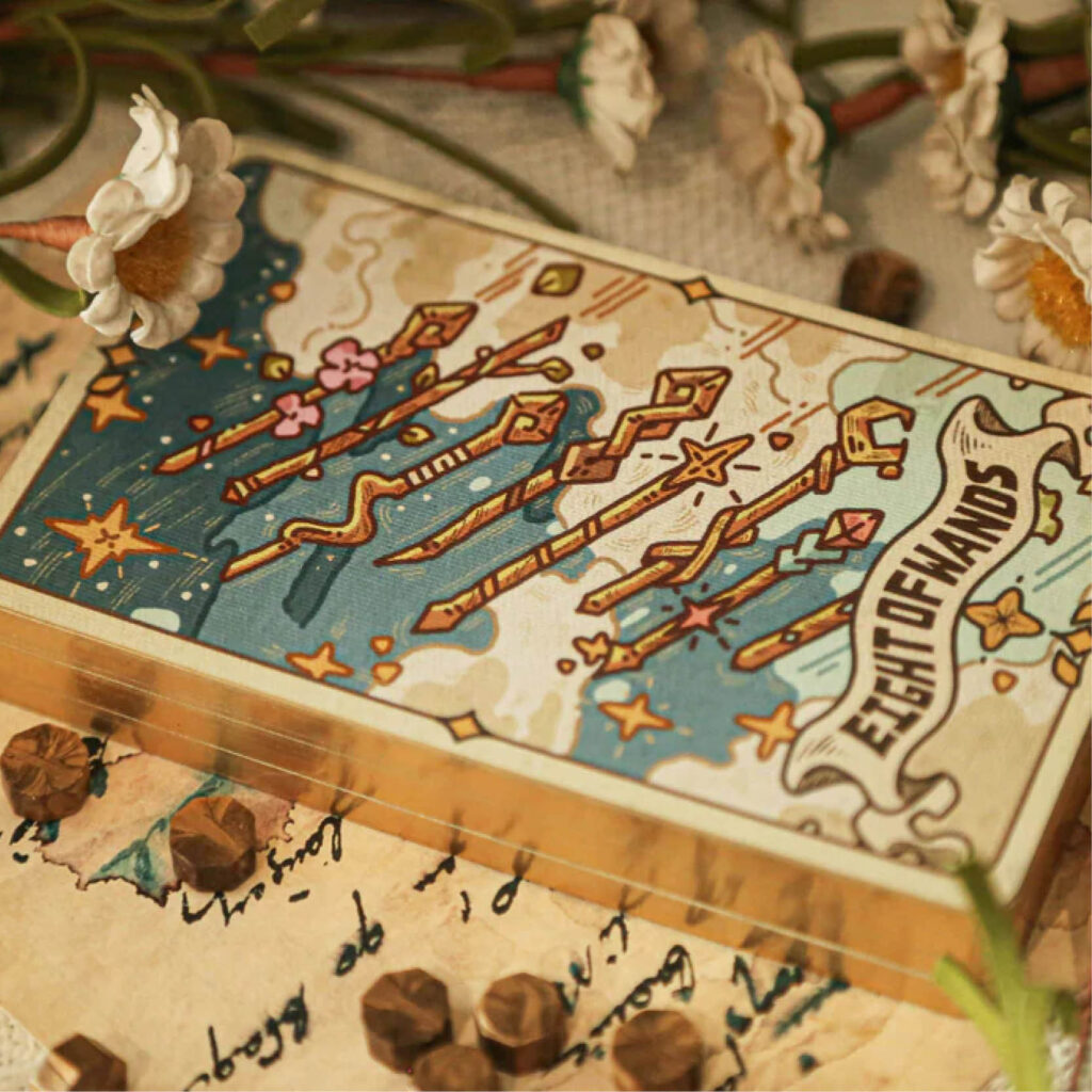 The Valley of the Lambs Tarot - eight of wands