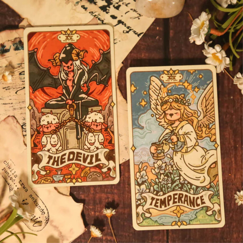 The Valley of the Lambs Tarot - the empress - the devil