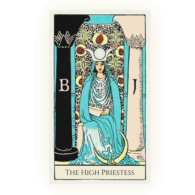 The High Priestess tarot card from the Rider Waite Smith deck