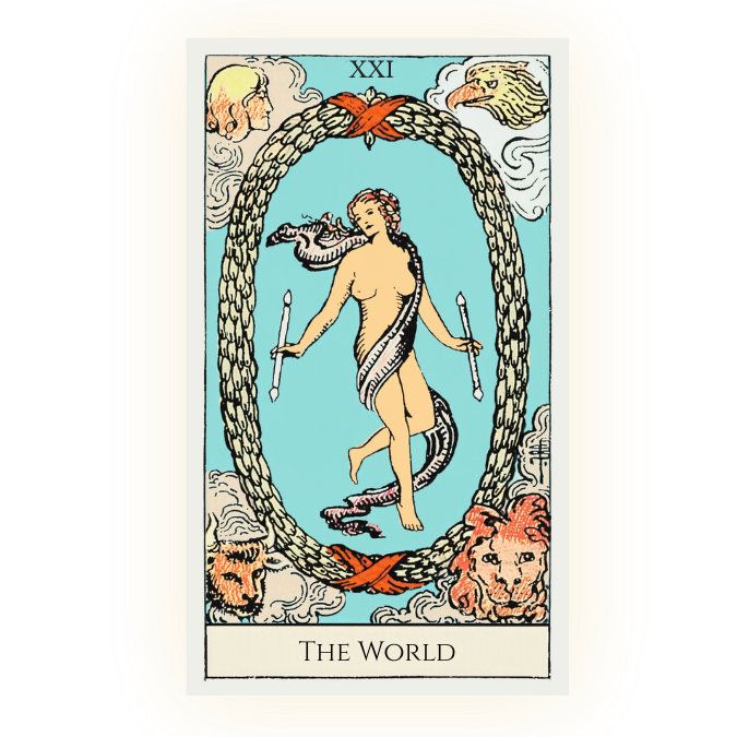 The World tarot card from the Rider Waite Smith deck