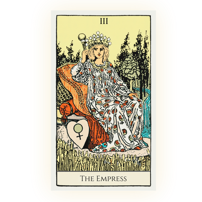 The Empress tarot card from the Rider Waite Smith deck