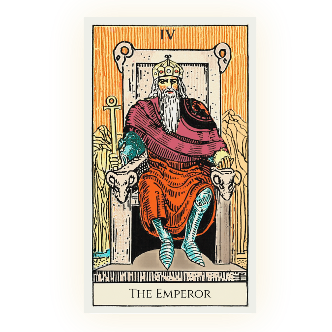 The Emperor tarot card from the Rider Waite Smith deck