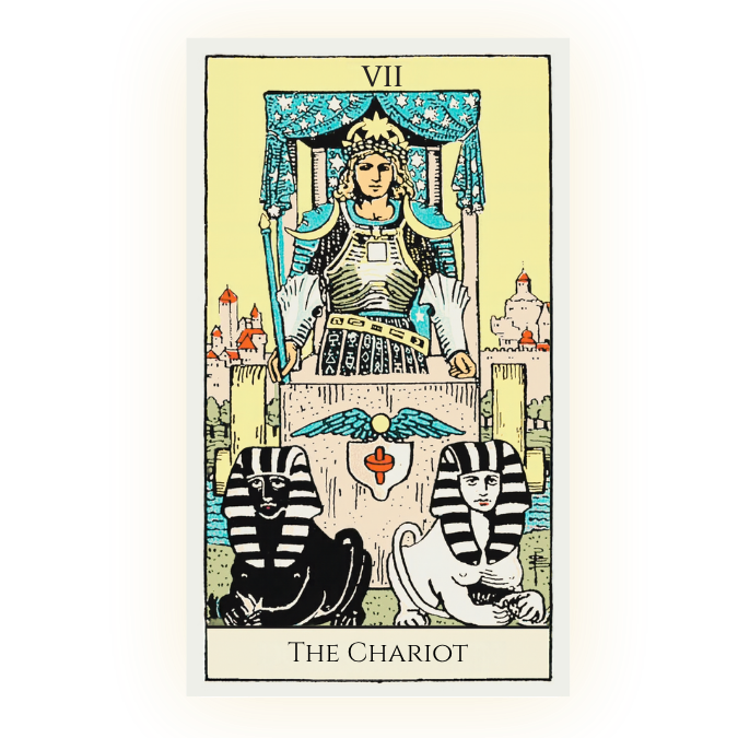 The Chariot tarot card from the Rider Waite Smith deck