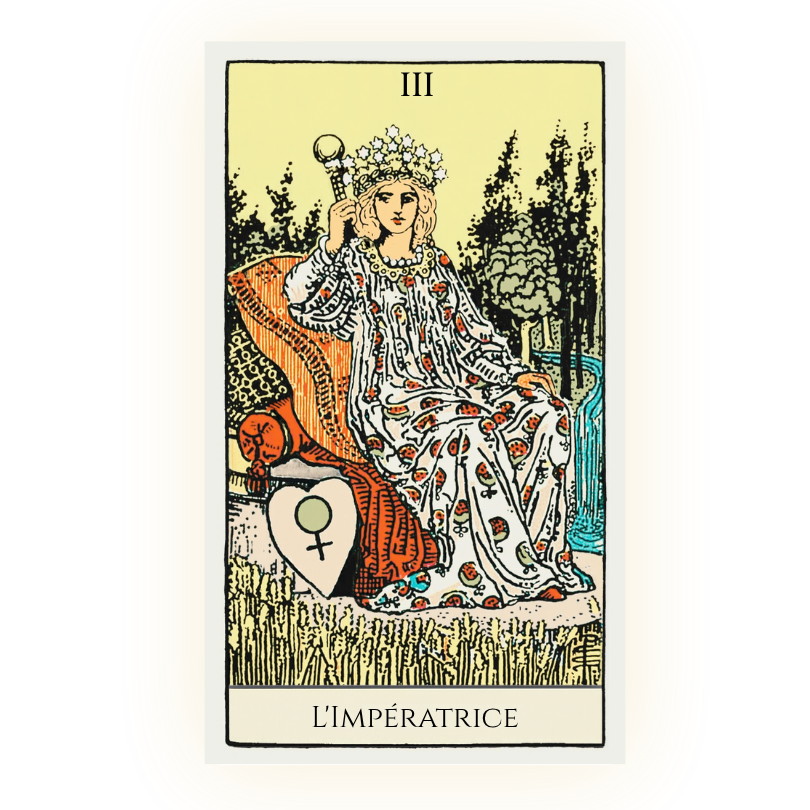 L'Impératrice, carte de tarot du jeu Rider-Waite Smith