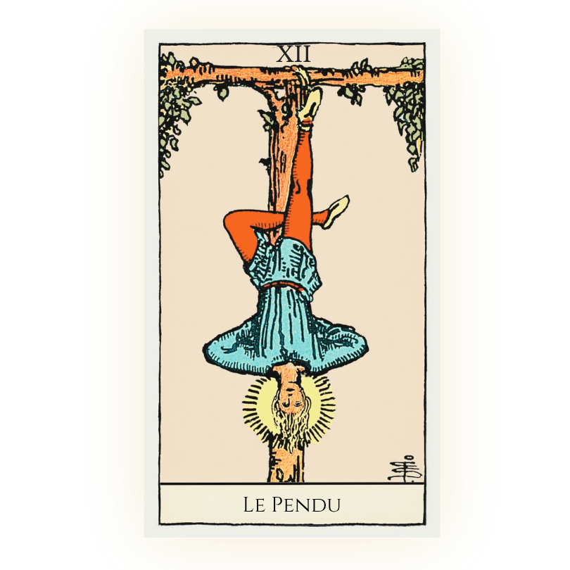Le Pendu, carte de tarot du jeu Rider-Waite Smith